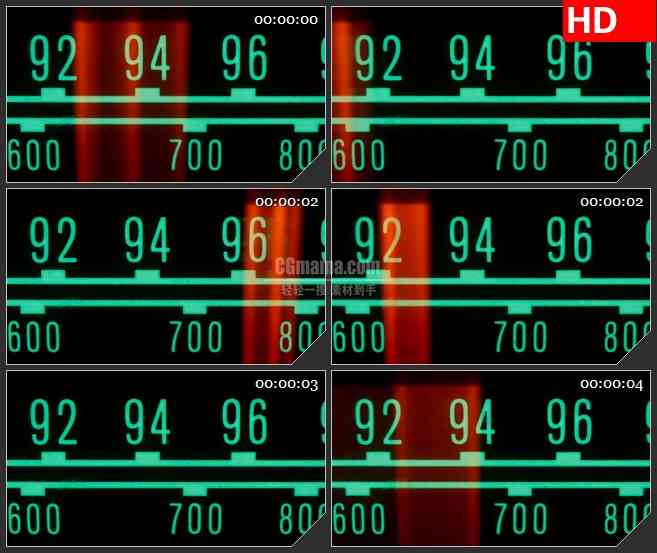 BG4000调频数字扫描盘蓝色数字红色光芒led大屏背景高清视频素材