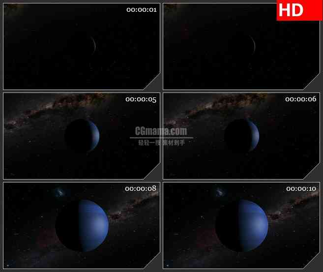 BG4083海王星旋转宇宙太空led大屏背景高清视频素材