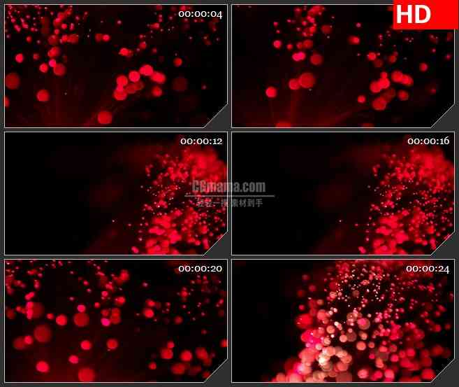 BG4120红色气泡粒子黑色背景led大屏背景高清视频素材