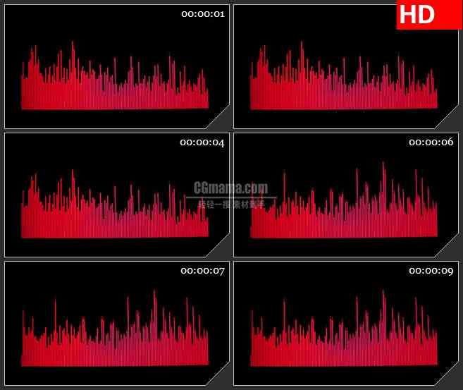 BG4135红色音波音量条led大屏背景高清视频素材