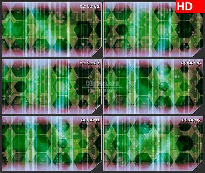 BG4178科幻绿色六边形缩放排列led大屏背景高清视频素材