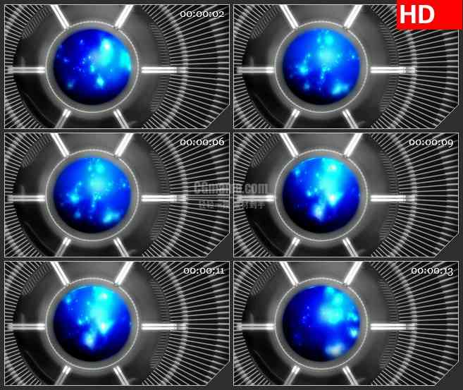 BG4179科技未来蓝色发光球旋转led大屏背景高清视频素材