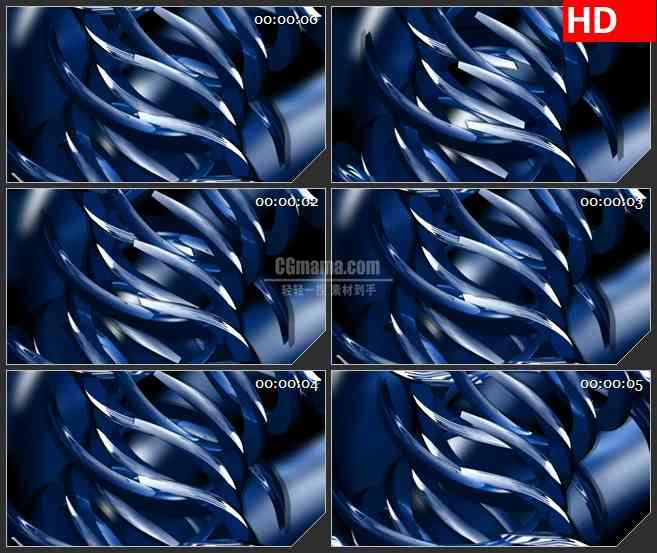 BG4190蓝色的抽象螺旋交叉旋转led大屏背景高清视频素材