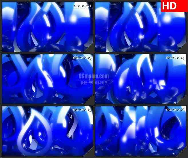BG4206蓝色三维水滴旋转动态背景led大屏背景高清视频素材