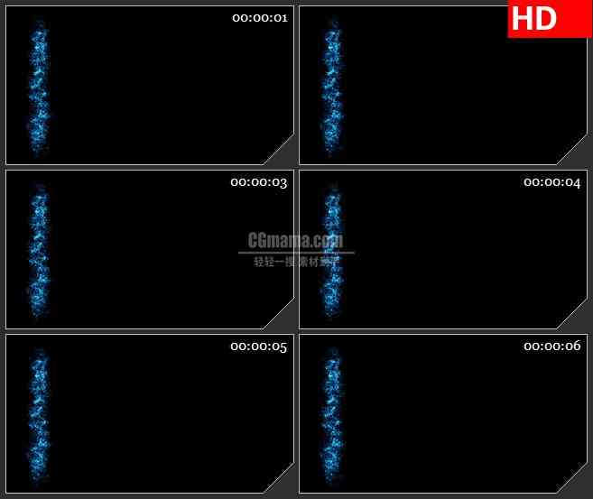 BG4208蓝色竖条水波燥波从左往右滚动黑色背景带透明通道led大屏背景高清视频素材