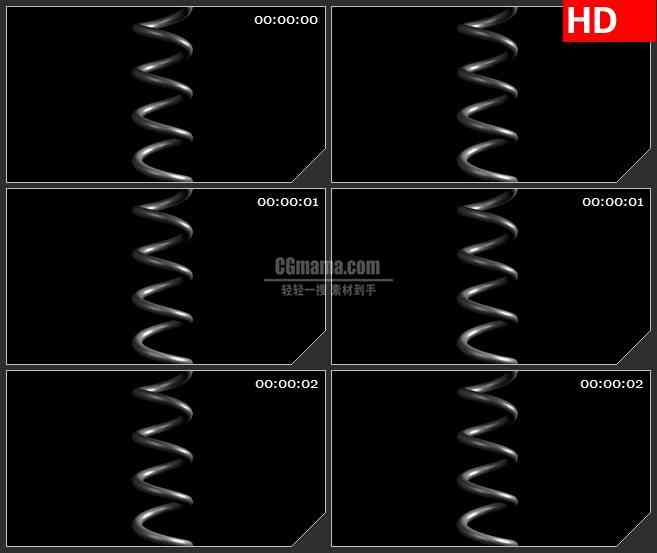 BG4270三维立体螺旋旋转黑色背景带透明通道led大屏背景高清视频素材