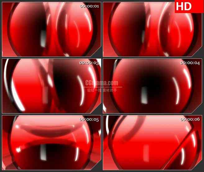 BG4363旋转红色圆球三维动画led大屏背景高清视频素材