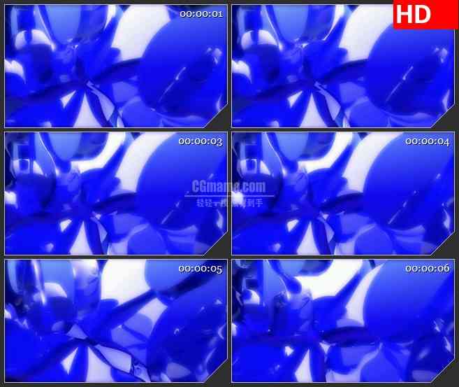 BG4380旋转蓝色花朵摘要led大屏背景高清视频素材