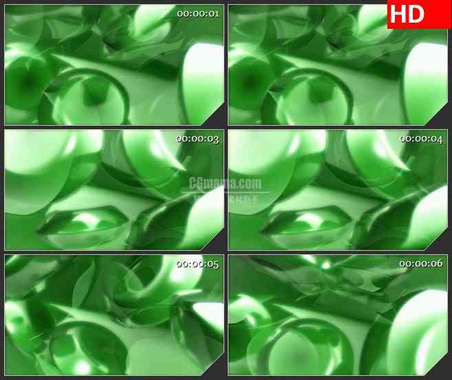 BG4385旋转绿色半透明球体led大屏背景高清视频素材