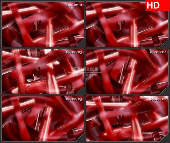 BG4410摇晃的红抽象三维立体圆棒led大屏背景高清视频素材
