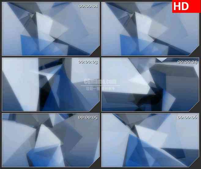 BG4423银灰蓝色三维半透明金字塔旋转led大屏背景高清视频素材