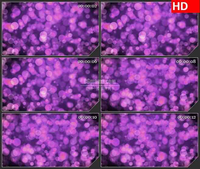 BG4464紫色粒子半透明圆形光斑下落led大屏背景高清视频素材