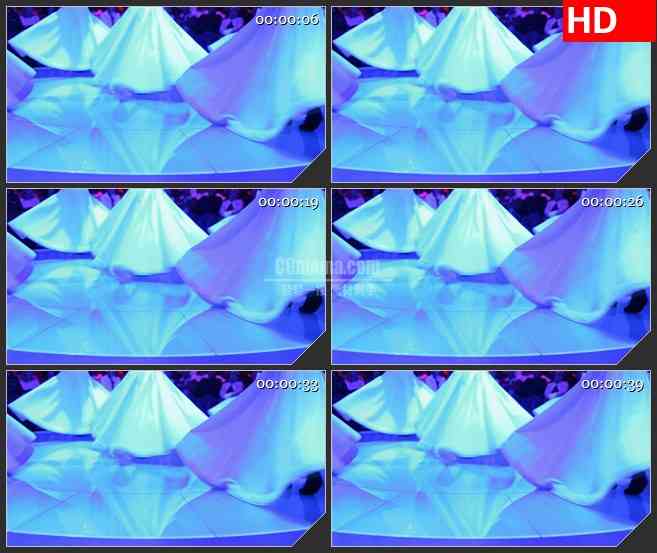 BG4493波斯舞蹈白色裙摆蓝色灯光led大屏背景高清视频素材