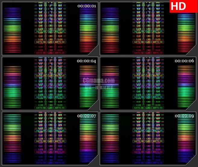 BG4499彩虹频谱分析仪led大屏背景高清视频素材
