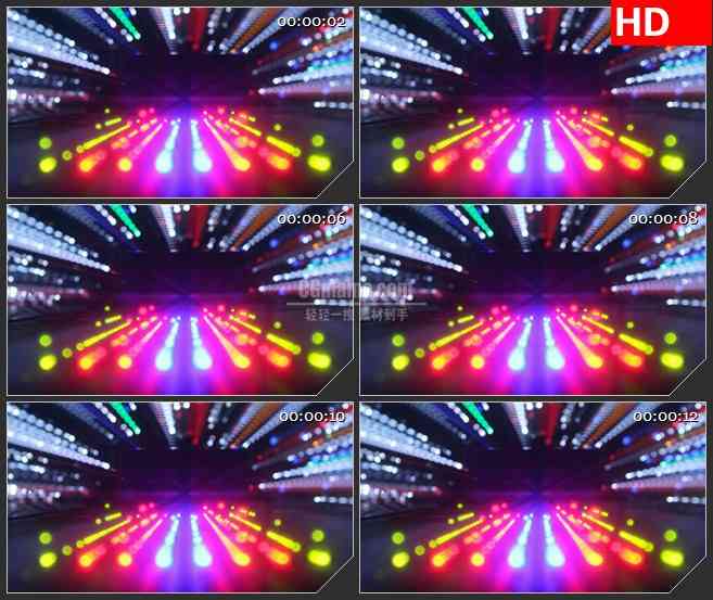 BG4504彩色赛车车灯闪烁光斑led大屏背景高清视频素材