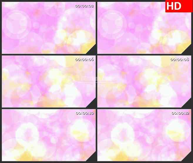 BG4553粉红色黄色白色半透明交错圆圈led大屏背景高清视频素材