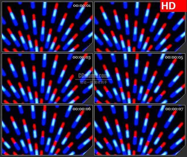 BG4615红色蓝色方式LED灯光发光条led大屏背景高清视频素材