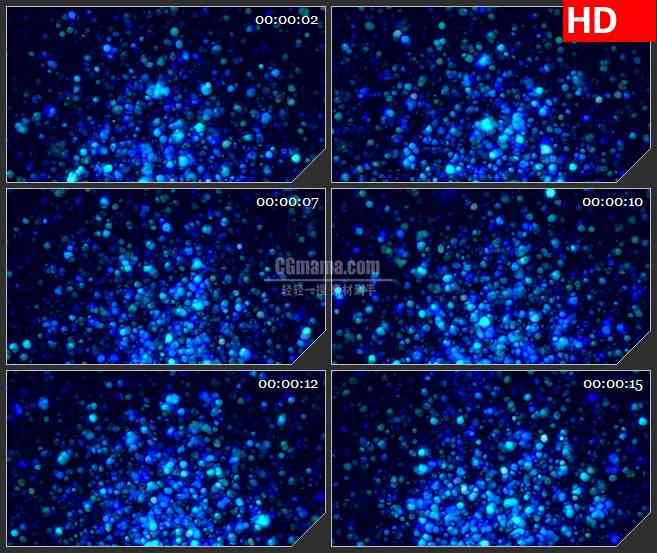 BG4204蓝色气泡上升粒子led大屏背景高清视频素材